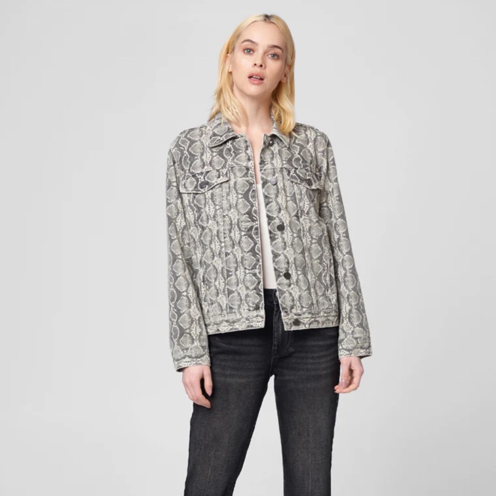 Snakeskin denim jacket by blank NYC nwt size xs